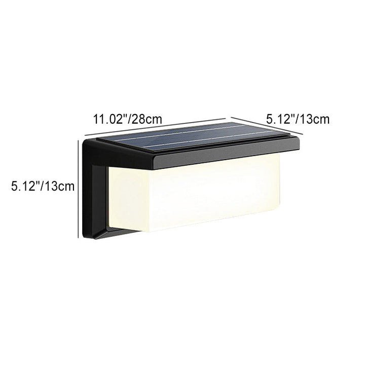 Contemporary Simplicity Rectangular Waterproof Solar Human Body Induction LED Outdoor Wall Sconce Lamp For Garden | Stornfield