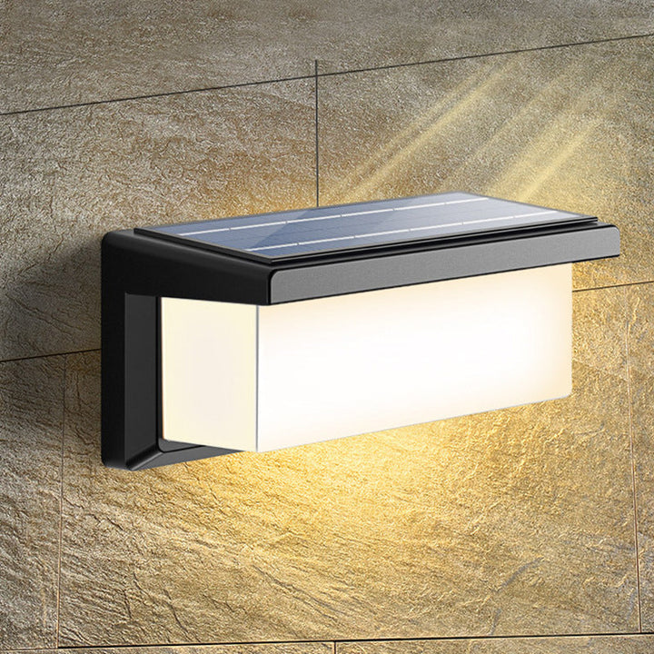Contemporary Simplicity Rectangular Waterproof Solar Human Body Induction LED Outdoor Wall Sconce Lamp For Garden | Stornfield