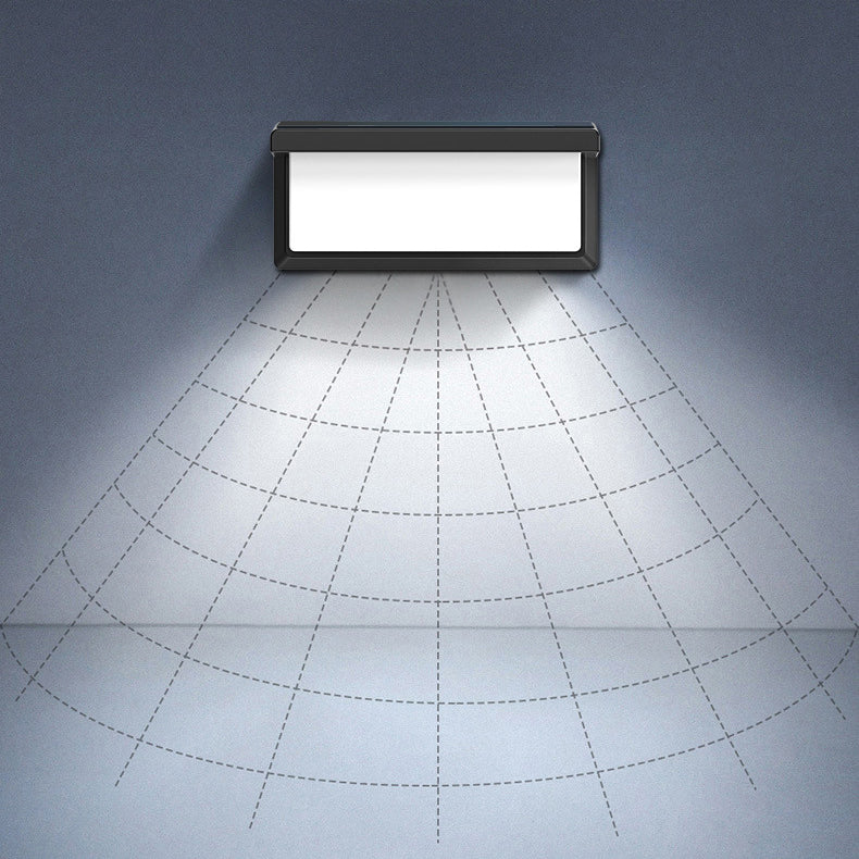Contemporary Simplicity Rectangular Waterproof Solar Human Body Induction LED Outdoor Wall Sconce Lamp For Garden | Stornfield
