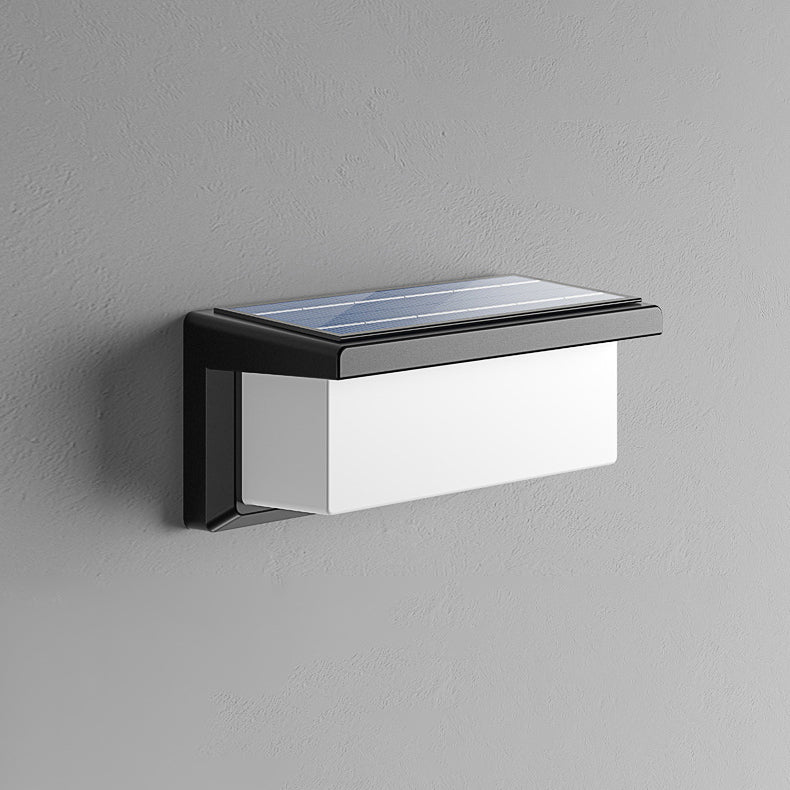 Contemporary Simplicity Rectangular Waterproof Solar Human Body Induction LED Outdoor Wall Sconce Lamp For Garden | Stornfield