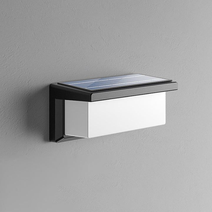 Contemporary Simplicity Rectangular Waterproof Solar Human Body Induction LED Outdoor Wall Sconce Lamp For Garden | Stornfield