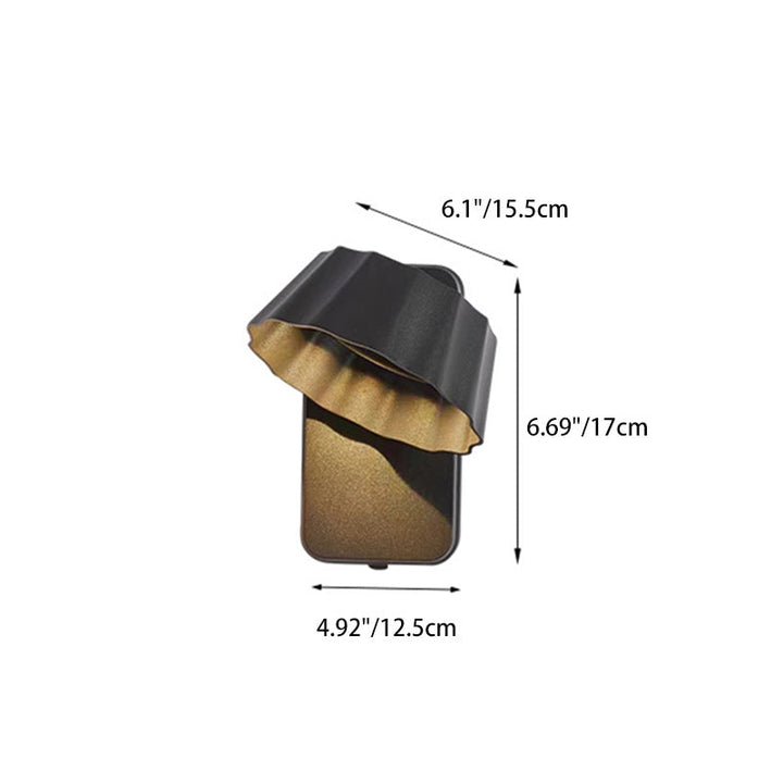 Contemporary Industrial Aluminum Pleated Round Shade LED Outdoor Waterproof Wall Sconce Lamp For Garden | Stornfield