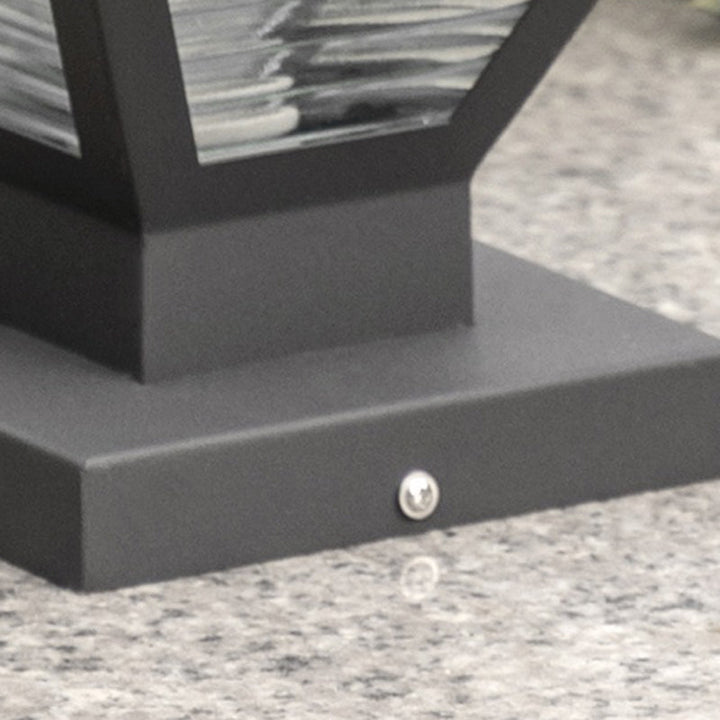 Modern Minimalist Solar Waterproof Square Prismatic Stainless Steel Glass LED Outdoor Light For Patio | Stornfield