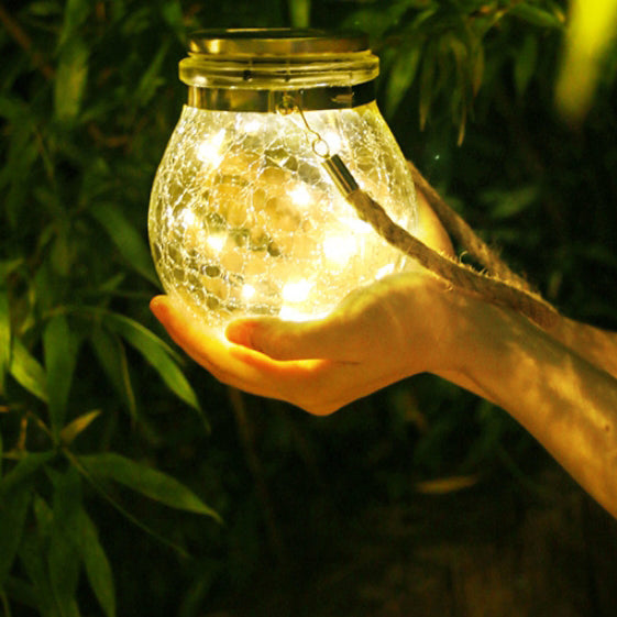 Modern Minimalist Solar Waterproof Round Bottle Round Cracked Glass ABS Stainless Steel LED Outdoor Light For Garden | Stornfield