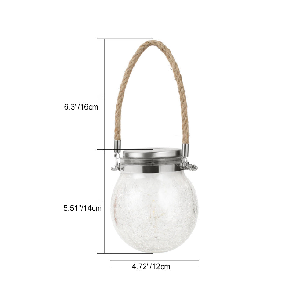 Modern Minimalist Solar Waterproof Round Bottle Round Cracked Glass ABS Stainless Steel LED Outdoor Light For Garden | Stornfield