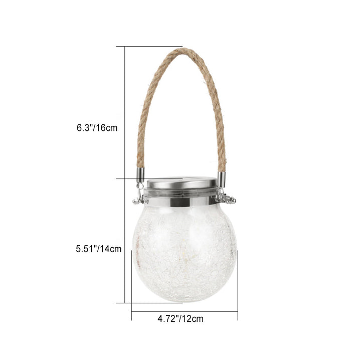 Modern Minimalist Solar Waterproof Round Bottle Round Cracked Glass ABS Stainless Steel LED Outdoor Light For Garden | Stornfield
