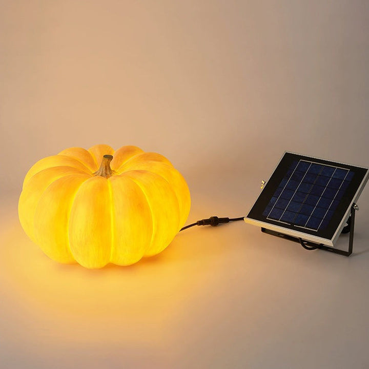 Modern Art Deco Solar Waterproof Pumpkin Round Resin LED Outdoor Light For Garden | Stornfield