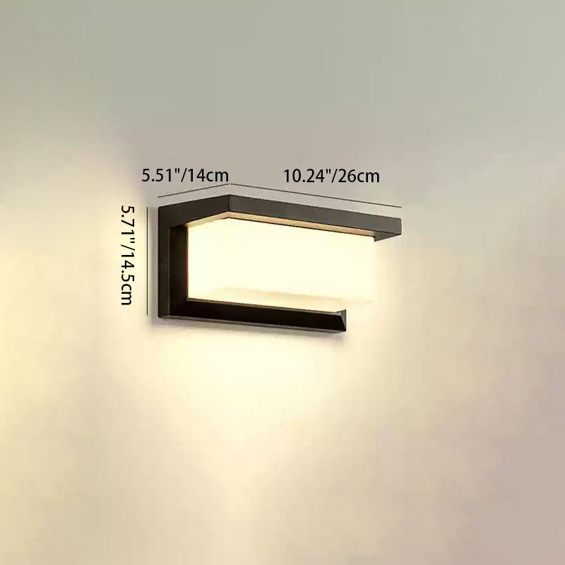 Modern Minimalist Waterproof Rectangle Oval PC Aluminum LED Wall Sconce Lamp For Outdoor | Stornfield