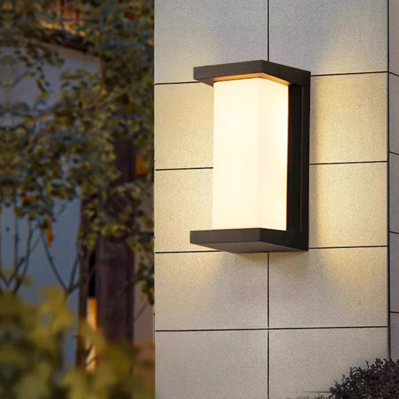 Modern Minimalist Waterproof Rectangle Oval PC Aluminum LED Wall Sconce Lamp For Outdoor | Stornfield