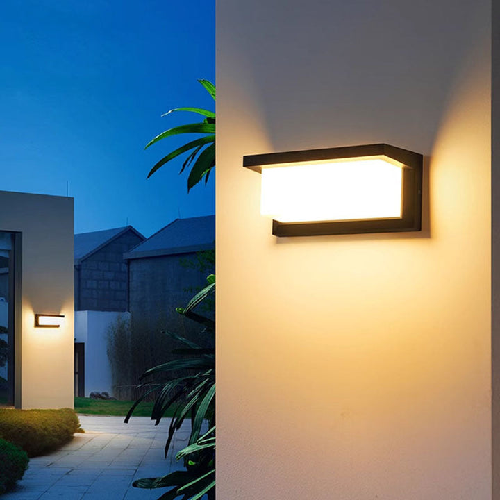 Modern Minimalist Waterproof Rectangle Oval PC Aluminum LED Wall Sconce Lamp For Outdoor | Stornfield