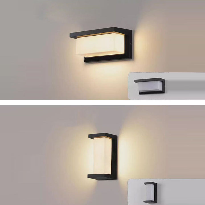 Modern Minimalist Waterproof Rectangle Oval PC Aluminum LED Wall Sconce Lamp For Outdoor | Stornfield