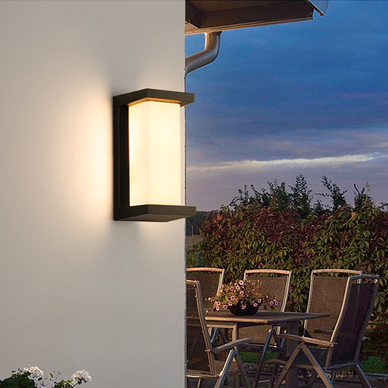 Modern Minimalist Waterproof Rectangle Oval PC Aluminum LED Wall Sconce Lamp For Outdoor | Stornfield