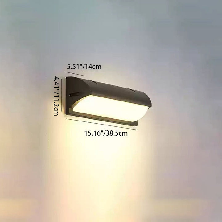 Modern Minimalist Waterproof Rectangle Oval PC Aluminum LED Wall Sconce Lamp For Outdoor | Stornfield