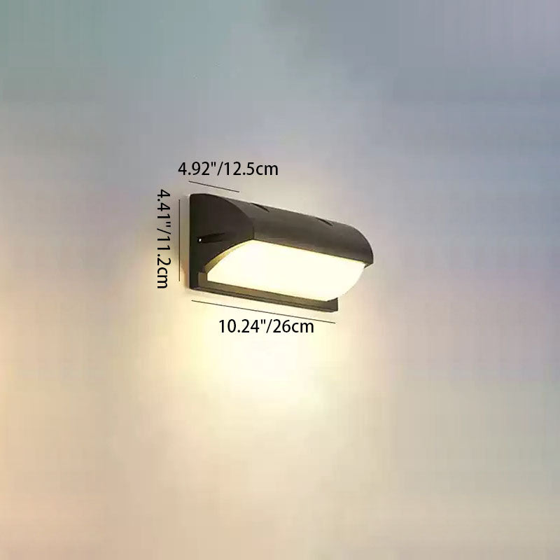 Modern Minimalist Waterproof Rectangle Oval PC Aluminum LED Wall Sconce Lamp For Outdoor | Stornfield