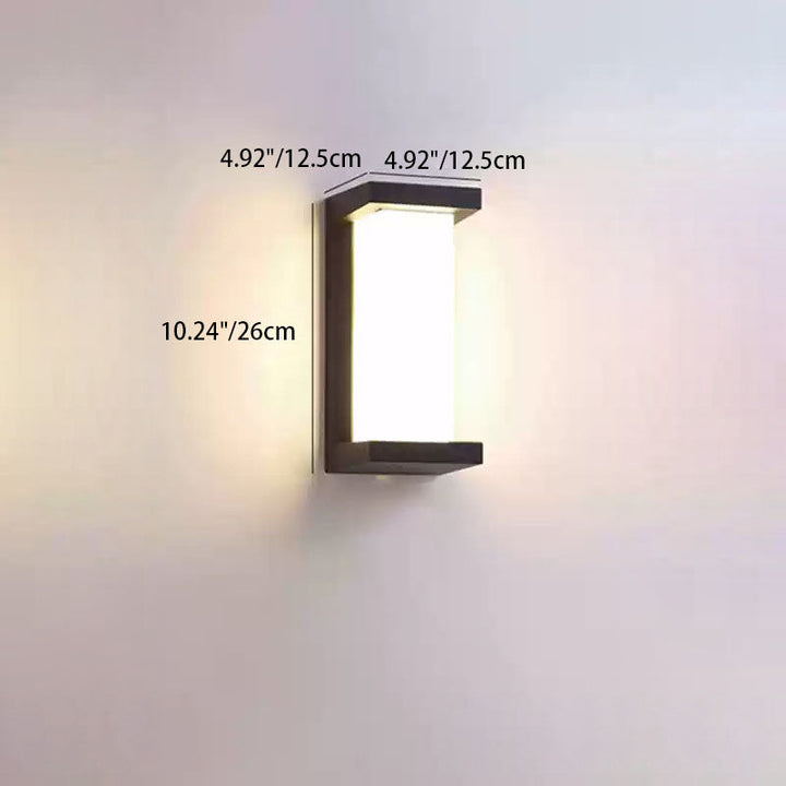Modern Minimalist Waterproof Rectangle Oval PC Aluminum LED Wall Sconce Lamp For Outdoor | Stornfield