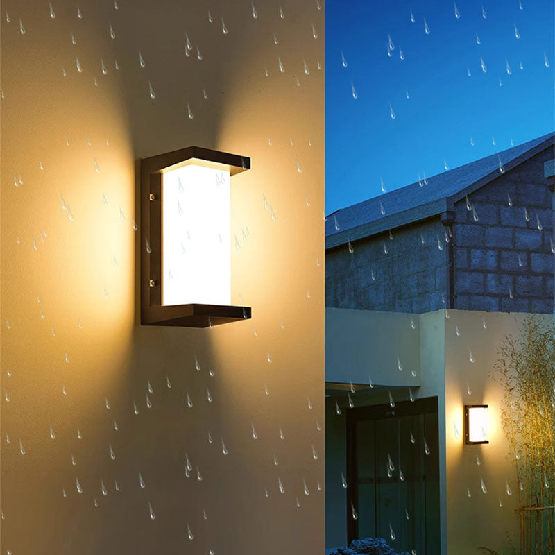 Modern Minimalist Waterproof Rectangle Oval PC Aluminum LED Wall Sconce Lamp For Outdoor | Stornfield