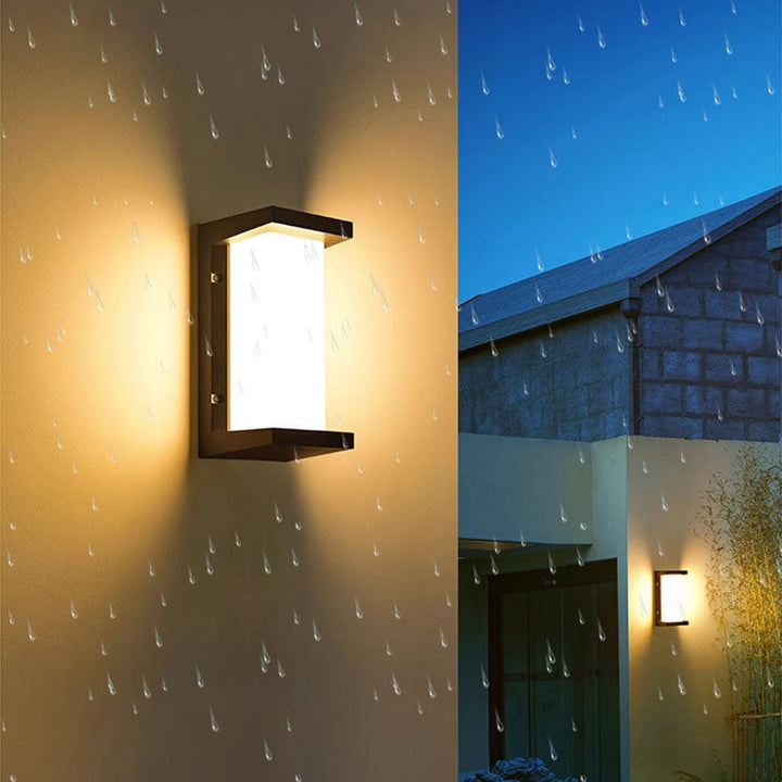 Modern Minimalist Waterproof Rectangle Oval PC Aluminum LED Wall Sconce Lamp For Outdoor | Stornfield