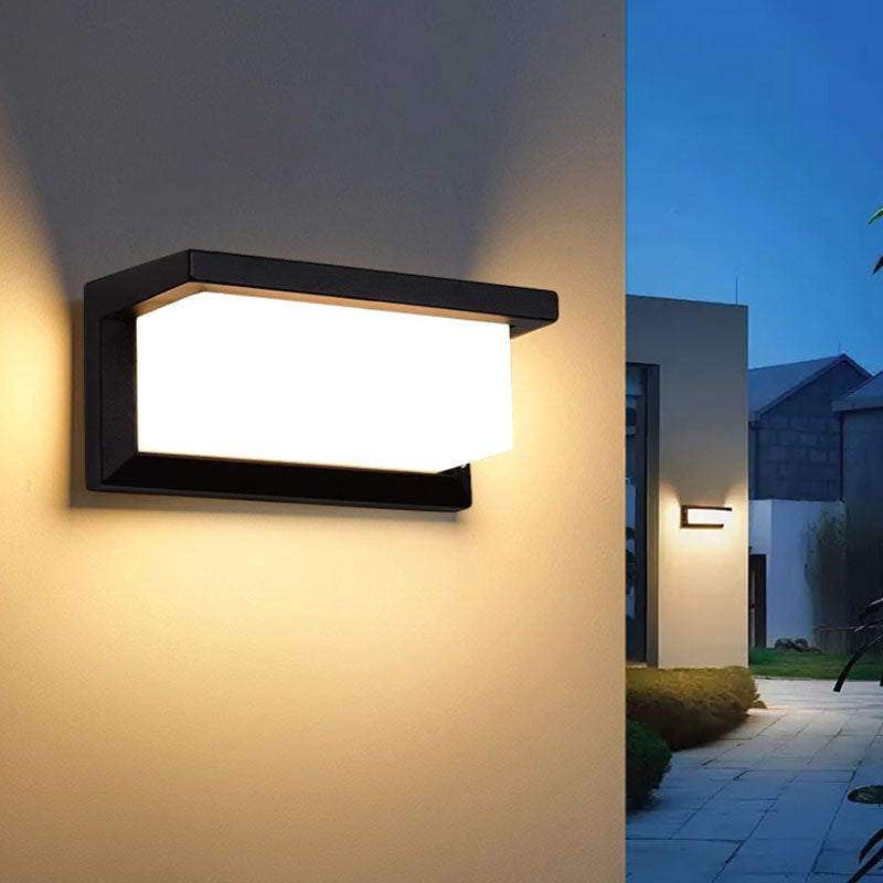 Modern Minimalist Waterproof Rectangle Oval PC Aluminum LED Wall Sconce Lamp For Outdoor | Stornfield