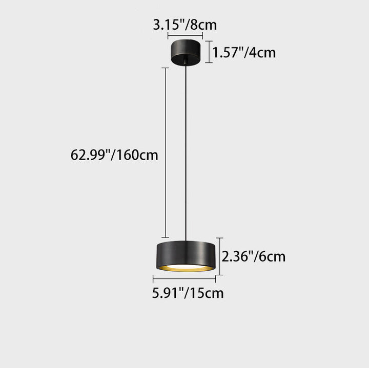Stornfield | Minimalist Cylindrical Round Iron LED Pendant Light for Bedroom