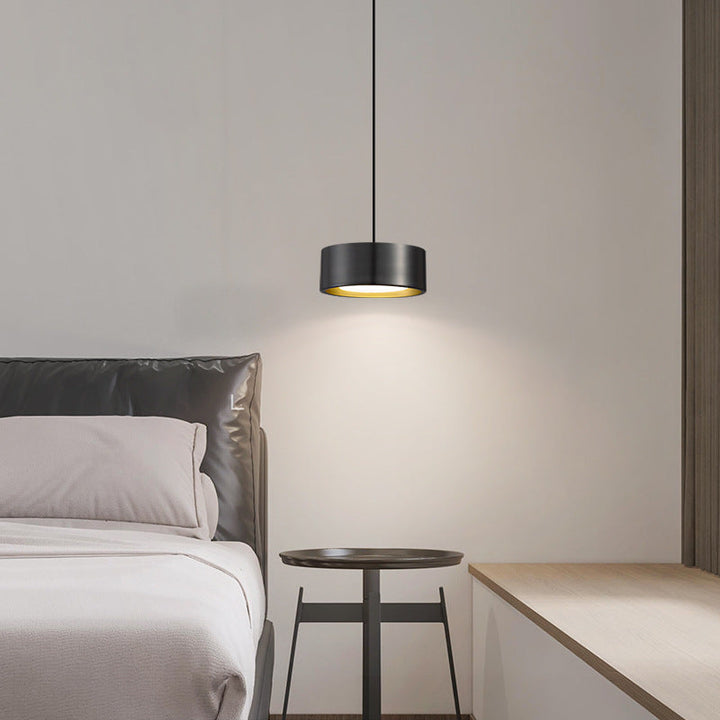 Stornfield | Minimalist Cylindrical Round Iron LED Pendant Light for Bedroom