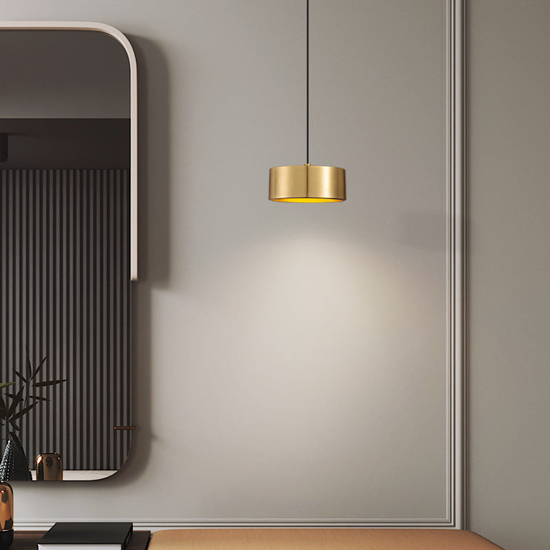 Stornfield | Minimalist Cylindrical Round Iron LED Pendant Light for Bedroom