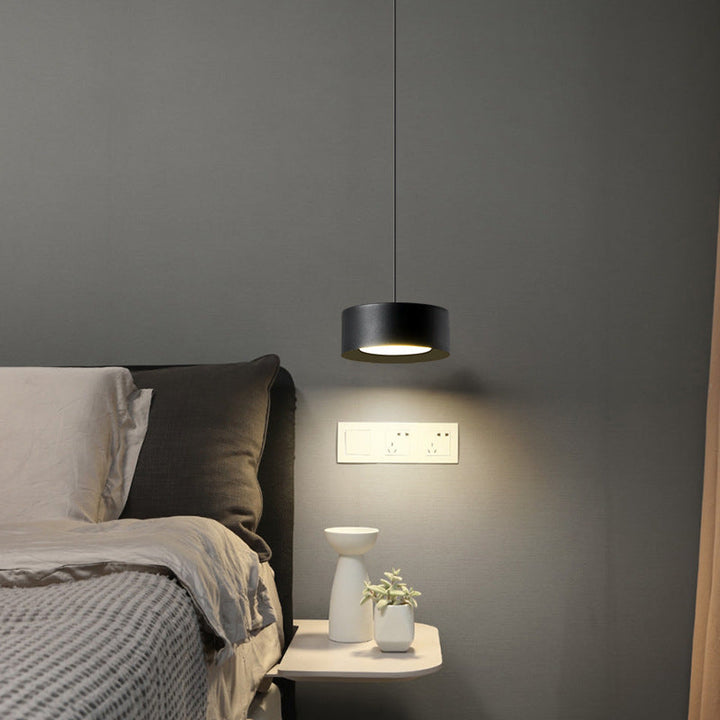 Stornfield | Minimalist Cylindrical Round Iron LED Pendant Light for Bedroom