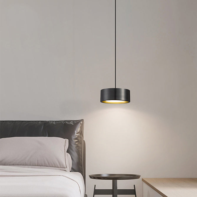 Stornfield | Minimalist Cylindrical Round Iron LED Pendant Light for Bedroom