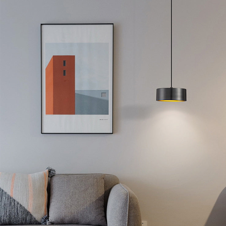 Stornfield | Minimalist Cylindrical Round Iron LED Pendant Light for Bedroom