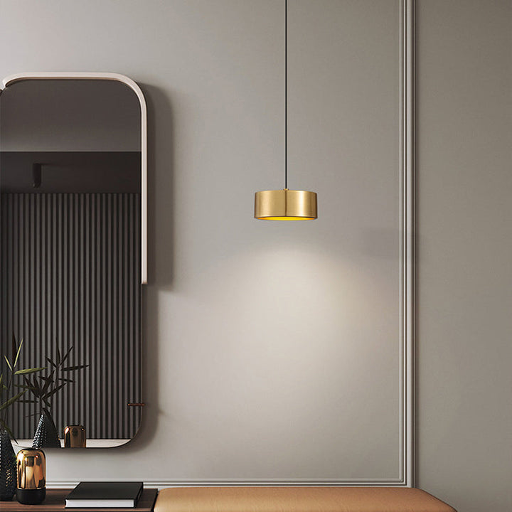 Stornfield | Minimalist Cylindrical Round Iron LED Pendant Light for Bedroom