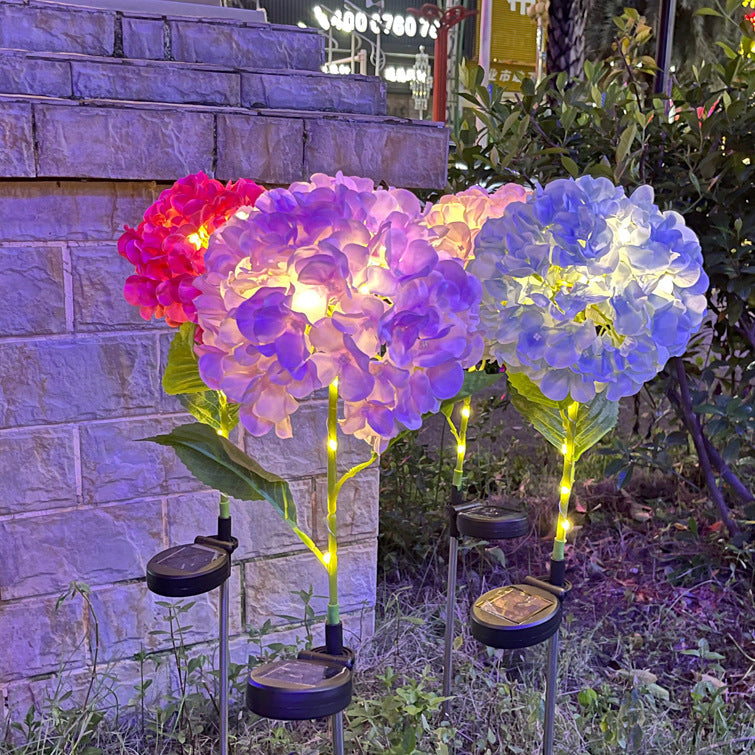 Contemporary Creative Solar Waterproof Hydrangea Round PVC Stainless Steel LED Outdoor Light For Garden | Stornfield