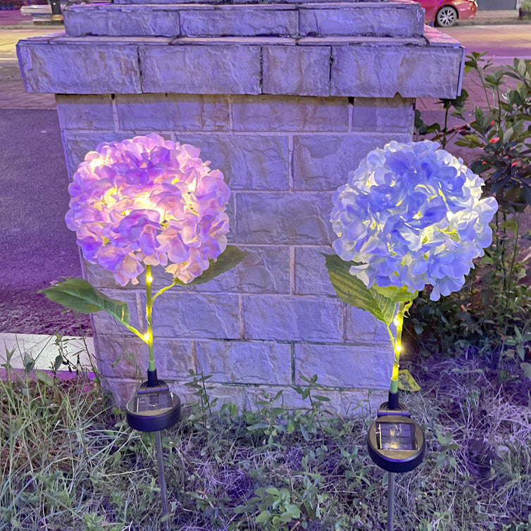 Contemporary Creative Solar Waterproof Hydrangea Round PVC Stainless Steel LED Outdoor Light For Garden | Stornfield