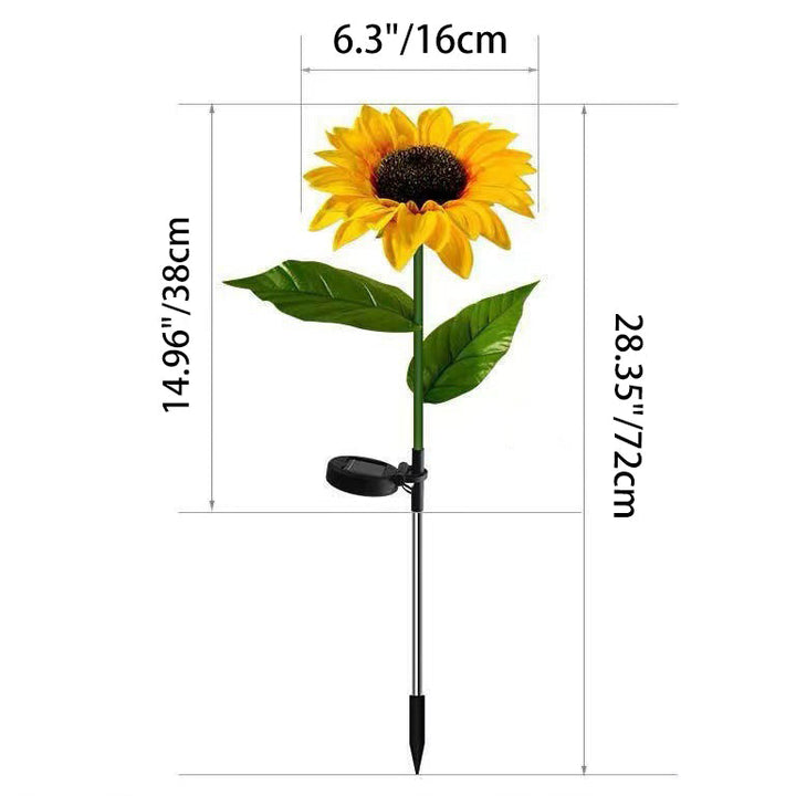 Contemporary Creative Solar Waterproof Sunflower Silk ABS Stainless Steel LED Outdoor Light For Garden | Stornfield