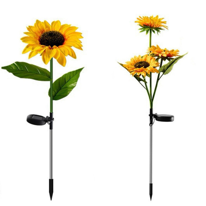 Contemporary Creative Solar Waterproof Sunflower Silk ABS Stainless Steel LED Outdoor Light For Garden | Stornfield