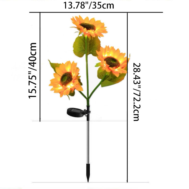 Contemporary Creative Solar Waterproof Sunflower Silk ABS Stainless Steel LED Outdoor Light For Garden | Stornfield