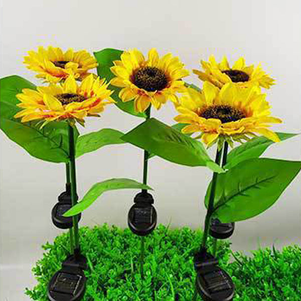 Contemporary Creative Solar Waterproof Sunflower Silk ABS Stainless Steel LED Outdoor Light For Garden | Stornfield