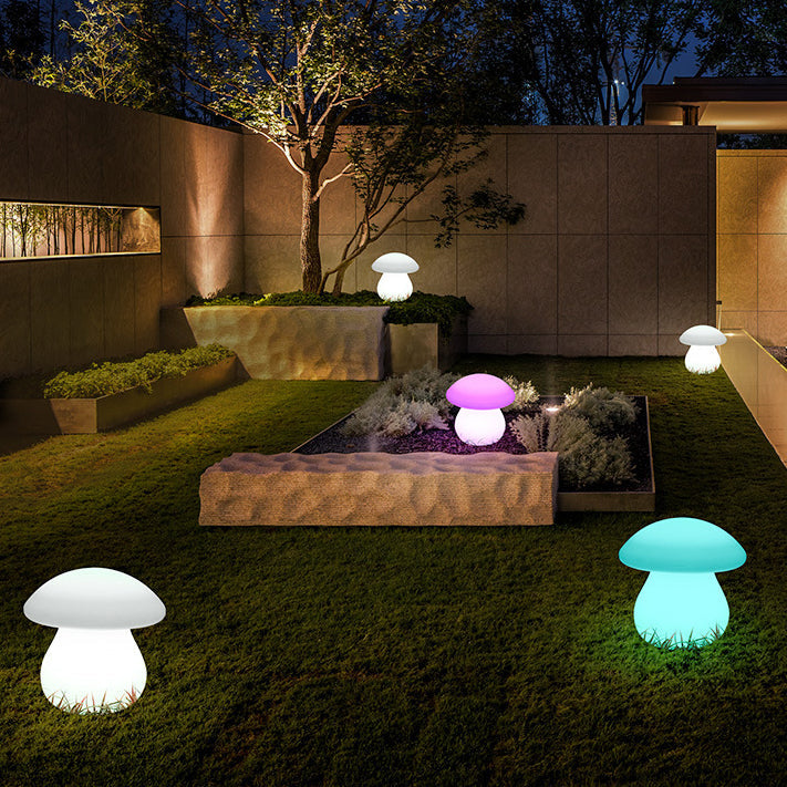 Contemporary Creative Solar Waterproof Mushroom Shape PE LED Outdoor Light For Patio | Stornfield