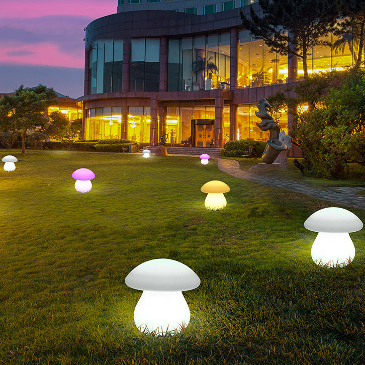 Contemporary Creative Solar Waterproof Mushroom Shape PE LED Outdoor Light For Patio | Stornfield