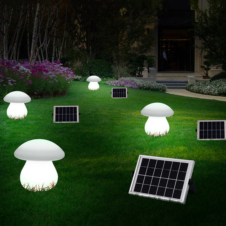 Contemporary Creative Solar Waterproof Mushroom Shape PE LED Outdoor Light For Patio | Stornfield