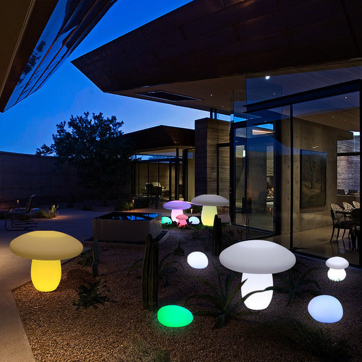 Contemporary Creative Solar Waterproof Mushroom Shape PE LED Outdoor Light For Patio | Stornfield