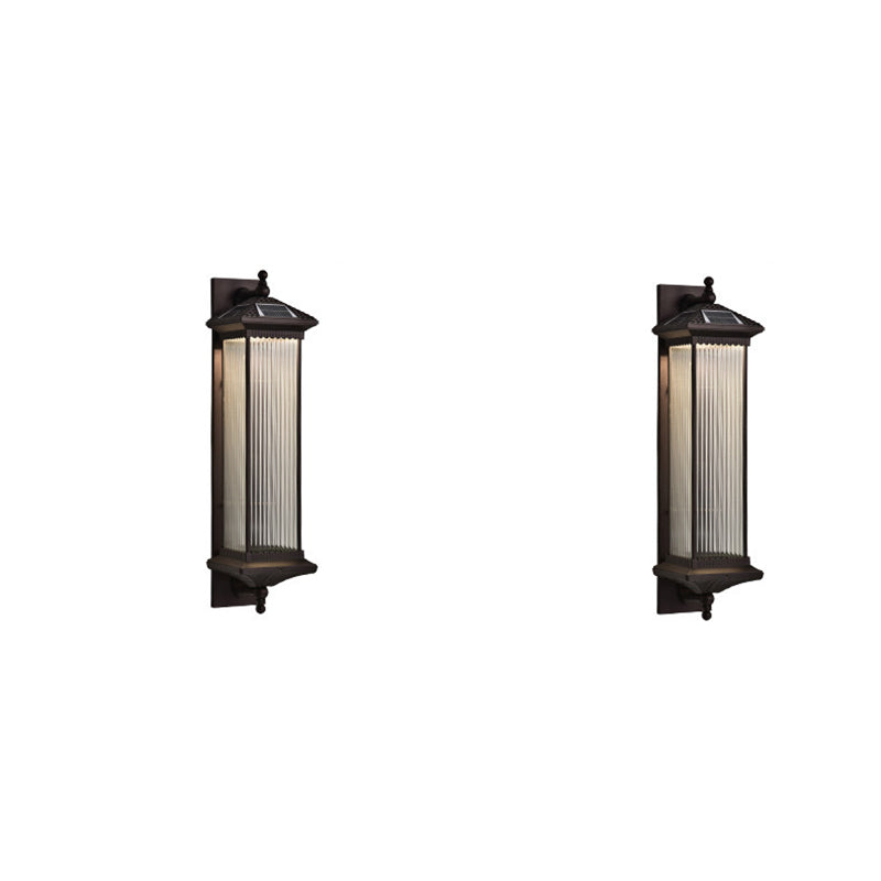 Traditional Chinese Waterproof Rectangular Glass Metal 1-Light Wall Sconce Lamp For Outdoor Patio | Stornfield