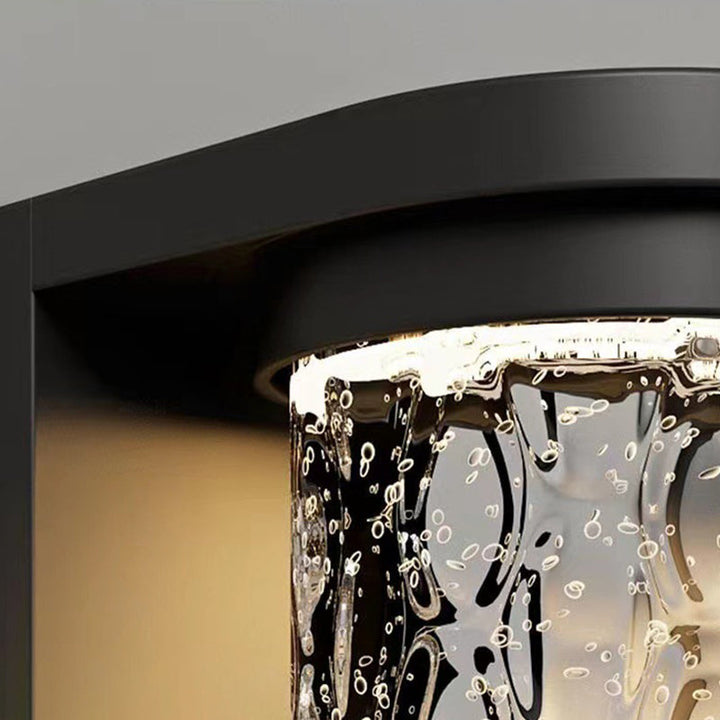 Modern Luxury Waterproof Cylinder Stainless Steel Crystal LED Wall Sconce Lamp For Outdoor Patio | Stornfield