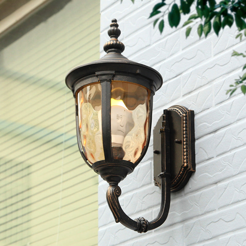 Contemporary Nordic Jar Aluminum Glass 1-Light Wall Sconce Lamp For Outdoor Patio | Stornfield