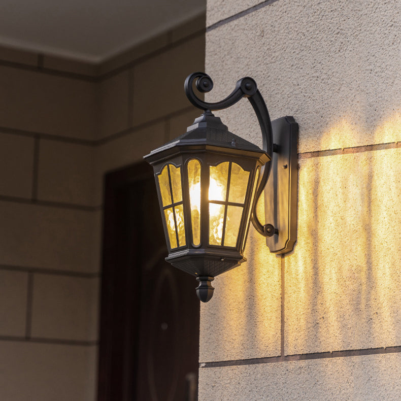 Traditional European Lantern Waterproof Aluminum Glass 1-Light Wall Sconce Lamp For Outdoor Patio | Stornfield