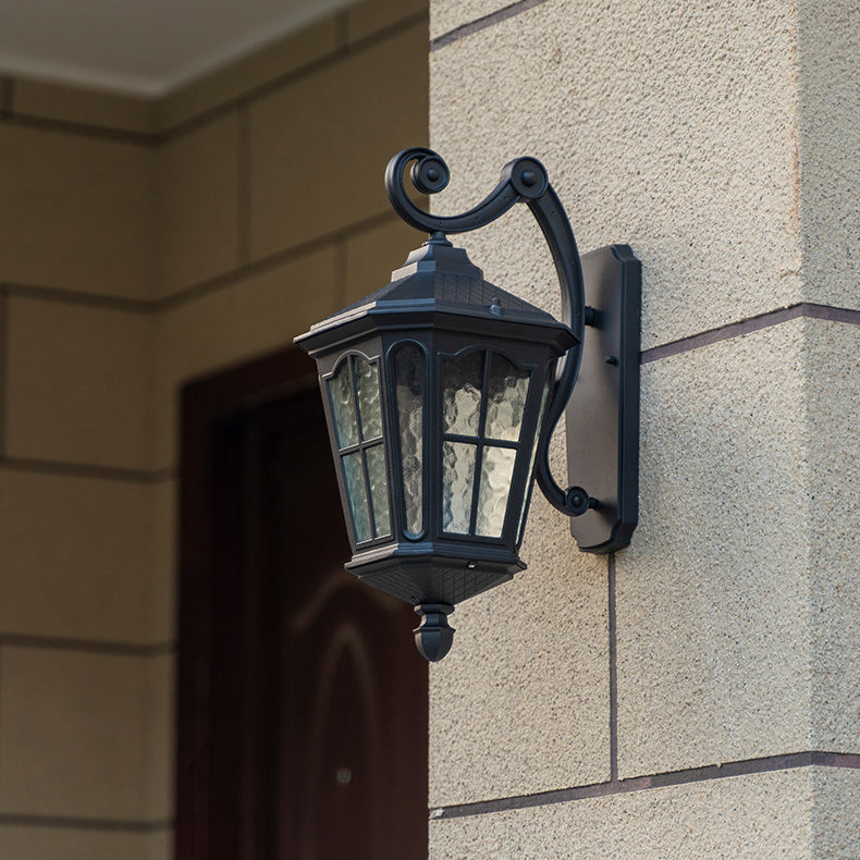 Traditional European Lantern Waterproof Aluminum Glass 1-Light Wall Sconce Lamp For Outdoor Patio | Stornfield