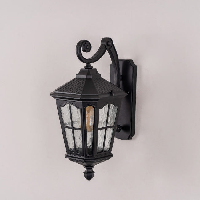 Traditional European Lantern Waterproof Aluminum Glass 1-Light Wall Sconce Lamp For Outdoor Patio | Stornfield