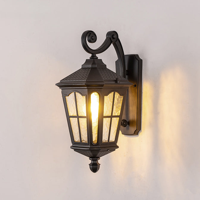 Traditional European Lantern Waterproof Aluminum Glass 1-Light Wall Sconce Lamp For Outdoor Patio | Stornfield