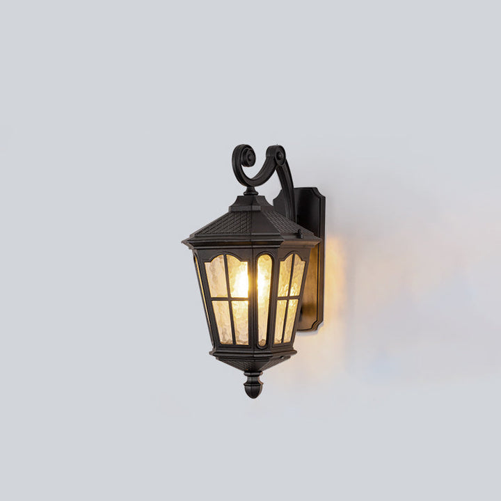 Traditional European Lantern Waterproof Aluminum Glass 1-Light Wall Sconce Lamp For Outdoor Patio | Stornfield