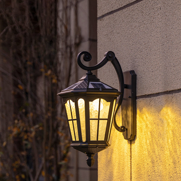 Traditional European Lantern Waterproof Aluminum Glass 1-Light Wall Sconce Lamp For Outdoor Patio | Stornfield