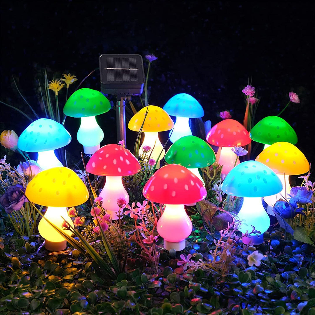 Contemporary Creative Waterproof Solar Mushroom Plastic LED Landscape Lighting Outdoor Lights For Garden | Stornfield