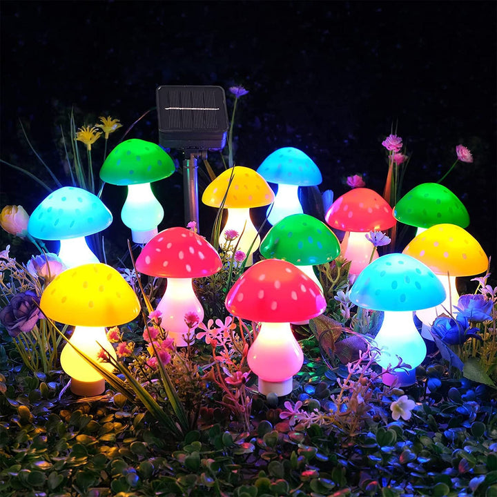 Contemporary Creative Waterproof Solar Mushroom Plastic LED Landscape Lighting Outdoor Lights For Garden | Stornfield